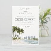 マイアミフロリダウォーターカラーパーム結婚ランドスケーズ 招待状 (スタンド正面)