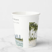 マイアミフロリダウォーターカラーパーム結婚ランドスケーズ 紙コップ (左)
