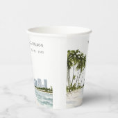 マイアミフロリダウォーターカラーパーム結婚ランドスケーズ 紙コップ (右)