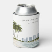 マイアミフロリダウォーターカラーパーム結婚ランドスケーズ 缶クーラー (缶正面)