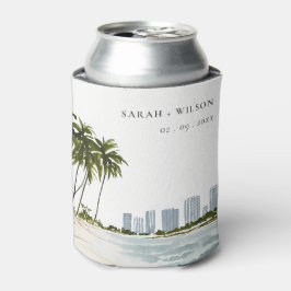 マイアミフロリダウォーターカラーパーム結婚ランドスケーズ 缶クーラー