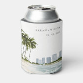 マイアミフロリダウォーターカラーパーム結婚ランドスケーズ 缶クーラー (缶裏面)