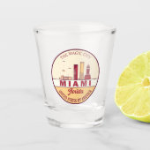 マイアミフロリダシティスカイラインエンブレム ショットグラス (正面)
