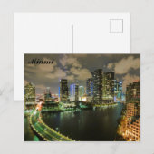 マイアミフロリダシティスカイライントラベル ポストカード (正面/裏面)