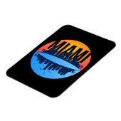 マイアミフロリダシティスケープのスカイライン写真 マグネット (左側)