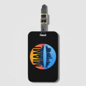 マイアミフロリダシティスケープのスカイライン写真 ラゲッジタグ (正面縦)