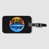マイアミフロリダシティスケープのスカイライン写真 ラゲッジタグ (正面横)
