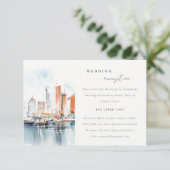 マイアミフロリダスカイラインウォーターカラーウェディングレセプション エンクロージャーカード (スタンド正面)