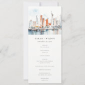 マイアミフロリダスカイラインウォーターカラー結婚式 プログラム (正面)