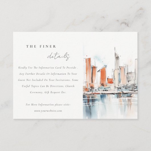 マイアミフロリダスカイラインウォーター結婚カラー詳細 エンクロージャーカード (正面)