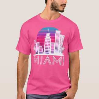 マイアミフロリダスカイライン米国南旅行熱帯地域 Tシャツ