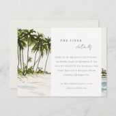 マイアミフロリダパームランドスケープ結婚ズ詳細 エンクロージャーカード (正面/裏面)