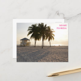 マイアミフロリダビーチパームスライフガードハガキ ポストカード