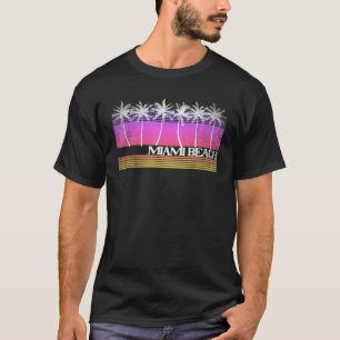 マイアミフロリダレトロスタイルヴィンテージビーチサンセット70s tシャツ
