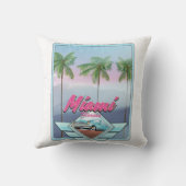 マイアミフロリダヴィンテージ旅行ポスター クッション (裏面)