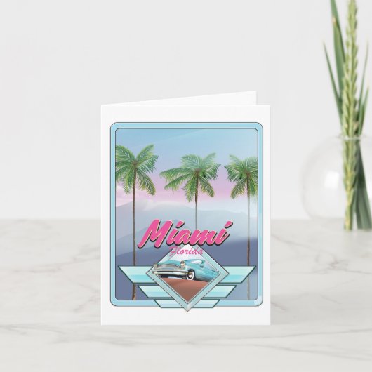 マイアミフロリダヴィンテージ旅行ポスター シーズンカード (正面)