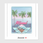 マイアミフロリダヴィンテージ旅行ポスター シール (シート)