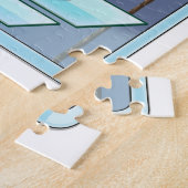 マイアミフロリダヴィンテージ旅行ポスター ジグソーパズル (側面)