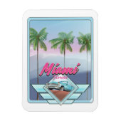 マイアミフロリダヴィンテージ旅行ポスター マグネット (縦)