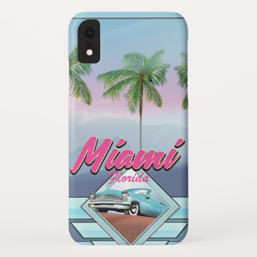 マイアミフロリダヴィンテージ旅行ポスター Case-Mate iPhoneケース (裏面)