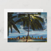 マイアミフロリダ上空の月 ポストカード (正面/裏面)