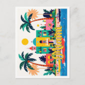 マイアミフロリダ抽象芸術ヴィンテージトラベルイラストレーション ポストカード (正面)
