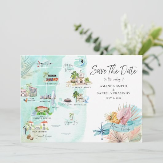 マイアミフロリダ |目的地の結婚式の日程マップ (スタンド正面)