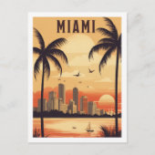 マイアミフロリダUSA有名ヴィンテージトラベルプレイス ポストカード (正面)
