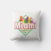 マイアミフロリ統一されたダ州レトロスカイラインヴィンテージ クッション (正面)