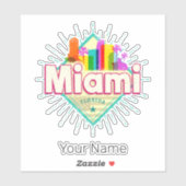 マイアミフロリ統一されたダ州レトロスカイラインヴィンテージ シール (シート)