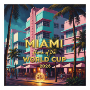 マイアミホーム ワールドカップ2026 アールデコ サッカーの夜 フォトプリント