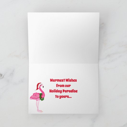 マイアミメリークリスマスサンタアンドフラミンゴビーチ シーズンカード (内部)