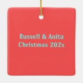 マイアミモダンネオンラパーソナライズされたイト セラミックオーナメント (裏面)