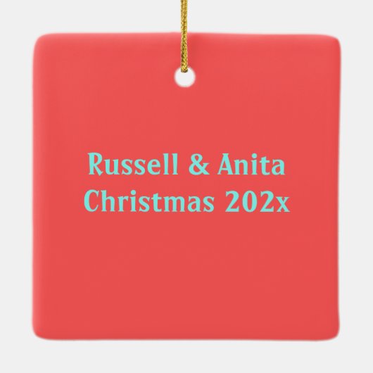 マイアミモダンネオンラパーソナライズされたイト セラミックオーナメント (裏面)