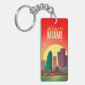 マイアミモダンフロリダ旅行へようこそ キーホルダー (正面左)