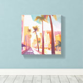 マイアミモーニング | 水彩南ビーチ絵を描ズ キャンバスプリント (インサイチュ (ウッドフロア))