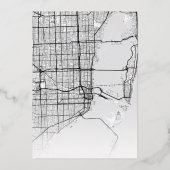 マイアミラブロケーター |シティテーマ結婚の 箔招待状 (裏面)