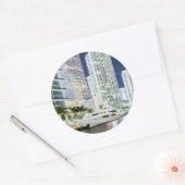 マイアミリバーリバーリバーリバーウォーク沿いの建物 ラウンドシール (封筒)