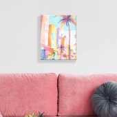 マイアミロード | カラフル通り水色 キャンバスプリント (インサイチュ (リビング))
