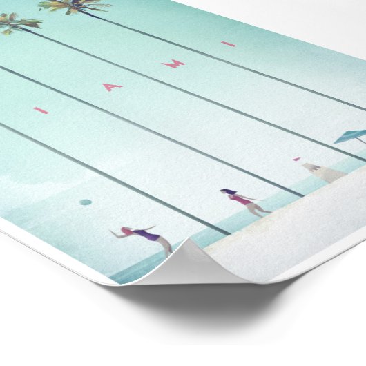 マイアミヴィンテージ旅行ポスター ポスター (角)