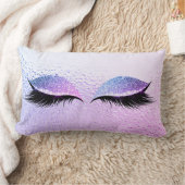 マイアミヴィヴィヴィッドブライトピンクグリッターブラックグレームメイクアップ ランバークッション (ブランケット)