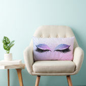 マイアミヴィヴィヴィッドブライトピンクグリッターブラックグレームメイクアップ ランバークッション (椅子)