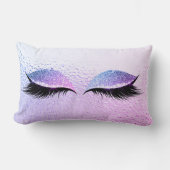 マイアミヴィヴィヴィッドブライトピンクグリッターブラックグレームメイクアップ ランバークッション (正面)