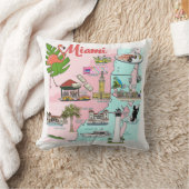 マイアミ図解入りの、写真付きのマップ装飾用クッション クッション (ブランケット)