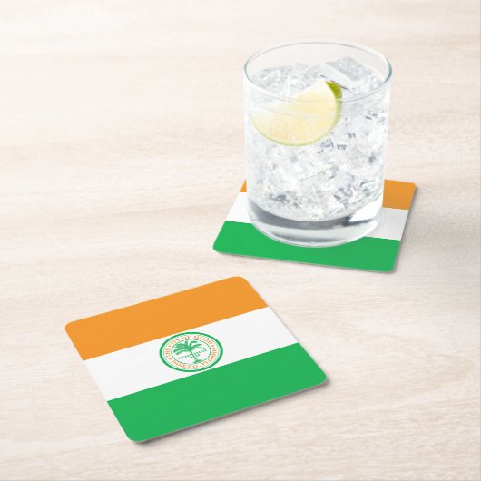 マイアミ国旗、フロリダスクエア紙コースター スクエアペーパーコースター (インサイチュ)