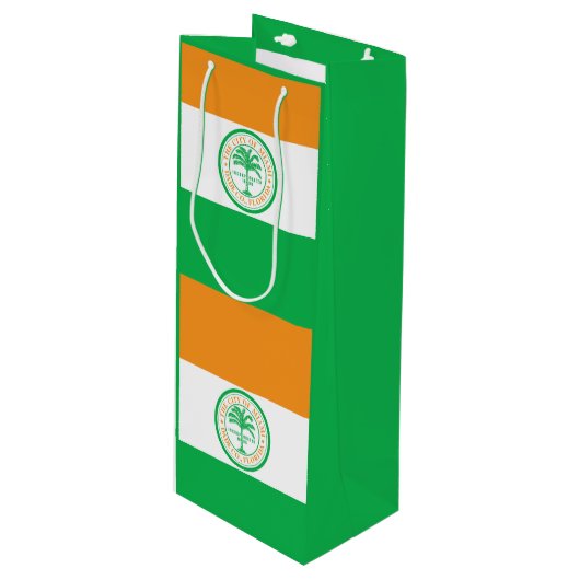 マイアミ国旗、フロリダワイン抱き枕 ワインギフトバッグ (正面アングル)