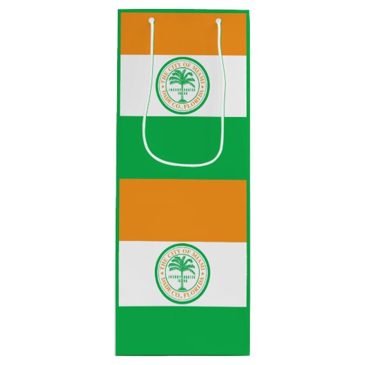 マイアミ国旗、フロリダワイン抱き枕 ワインギフトバッグ (正面)