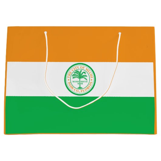 マイアミ国旗、フロリダ大抱き枕 ラージペーパーバッグ (正面)