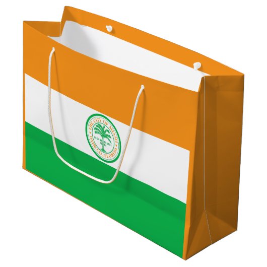 マイアミ国旗、フロリダ大抱き枕 ラージペーパーバッグ (正面アングル)