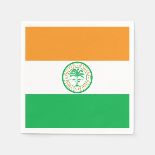 マイアミ国旗、フロリダ・ナプキンス スタンダードカクテルナプキン (正面)